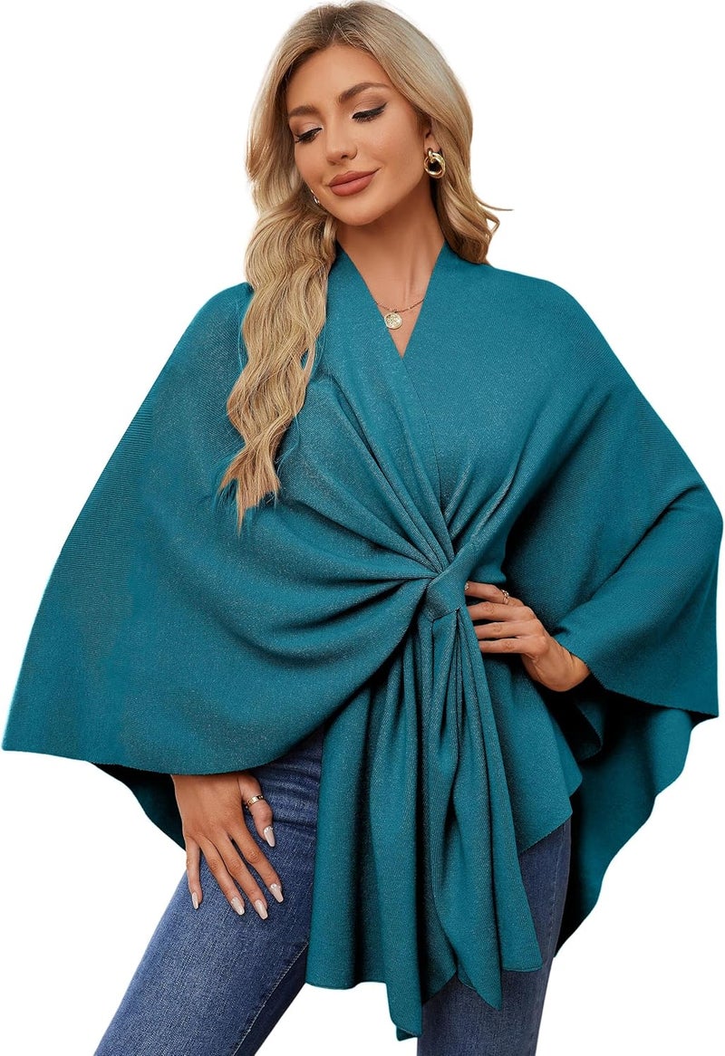 Puli Women's Elegant Shawl Wraps Soft Open Front Poncho Sweater for Spring Fall Winter - Image 1